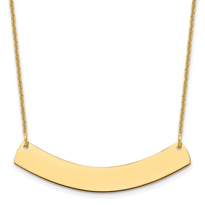 14K Gelbgold Mittel Gebogen Rohling Stab Halskette
