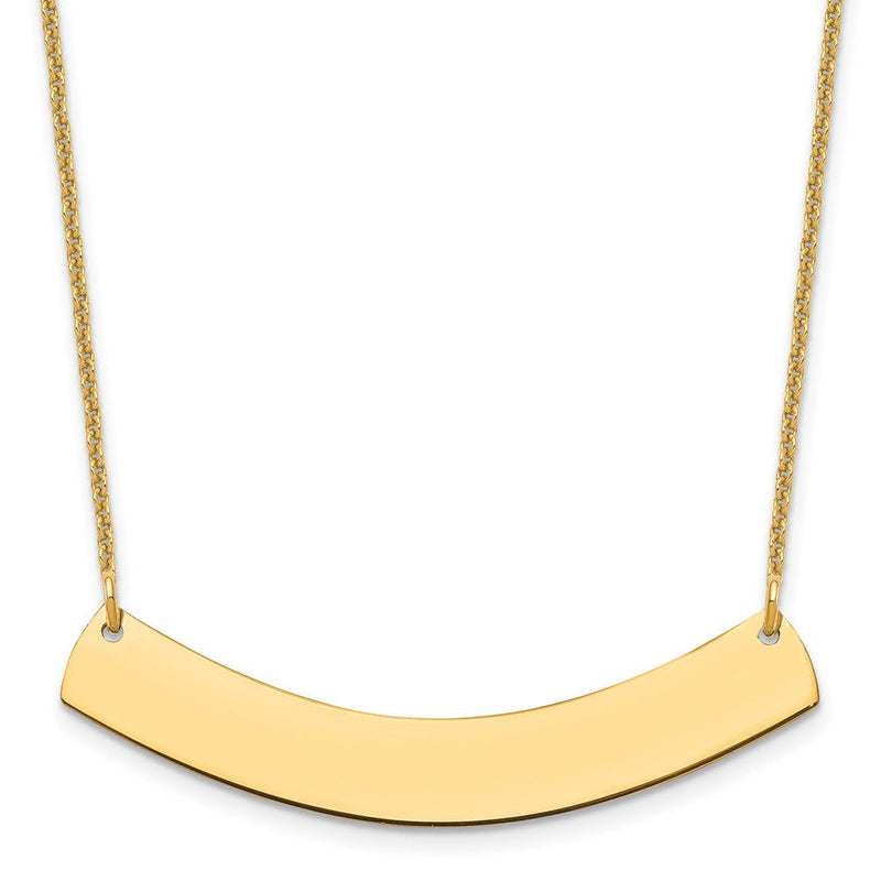 14K Gelbgold Mittel Gebogen Rohling Stab Halskette