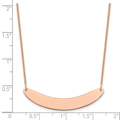14K Roségold Mittel Gebogen Rohling Stab Halskette
