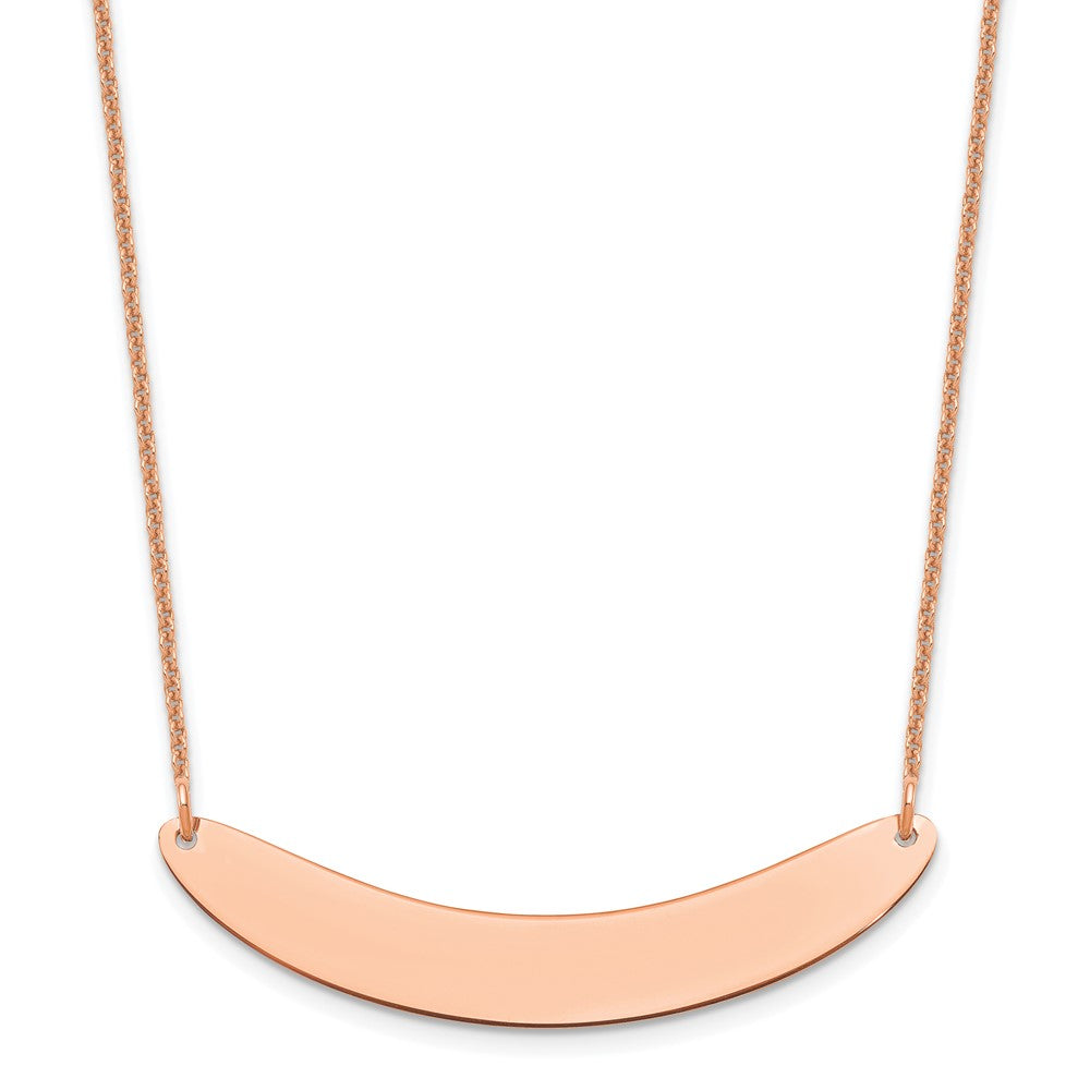 14K Roségold Mittel Gebogen Rohling Stab Halskette