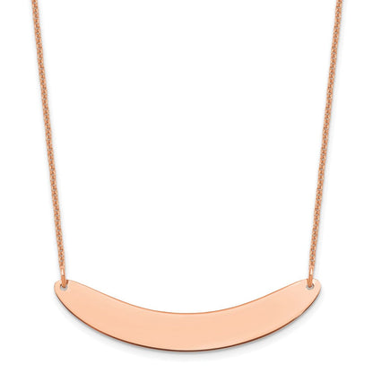 14K Roségold Mittel Gebogen Rohling Stab Halskette