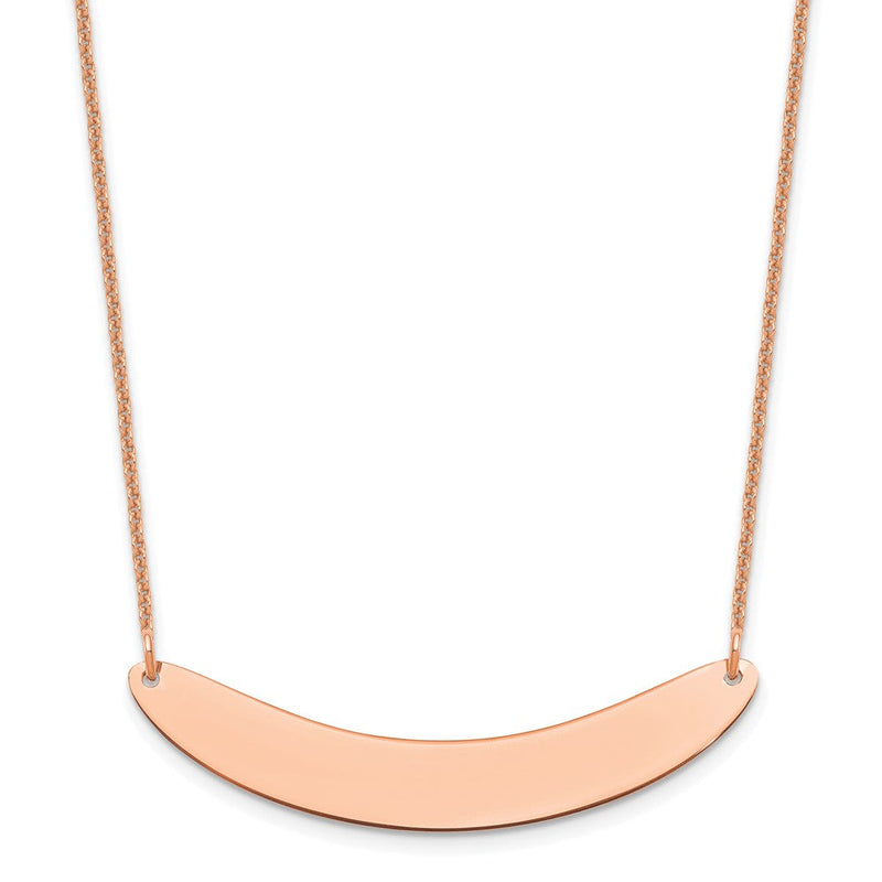 14K Roségold Mittel Gebogen Rohling Stab Halskette