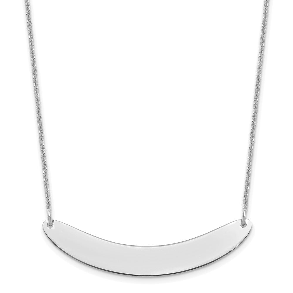 14K Weißgold Mittel Gebogen Rohling Stab Halskette
