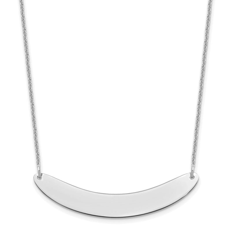 14K Weißgold Mittel Gebogen Rohling Stab Halskette