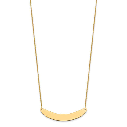 14K Gelbgold Mittel Gebogen Rohling Stab Halskette