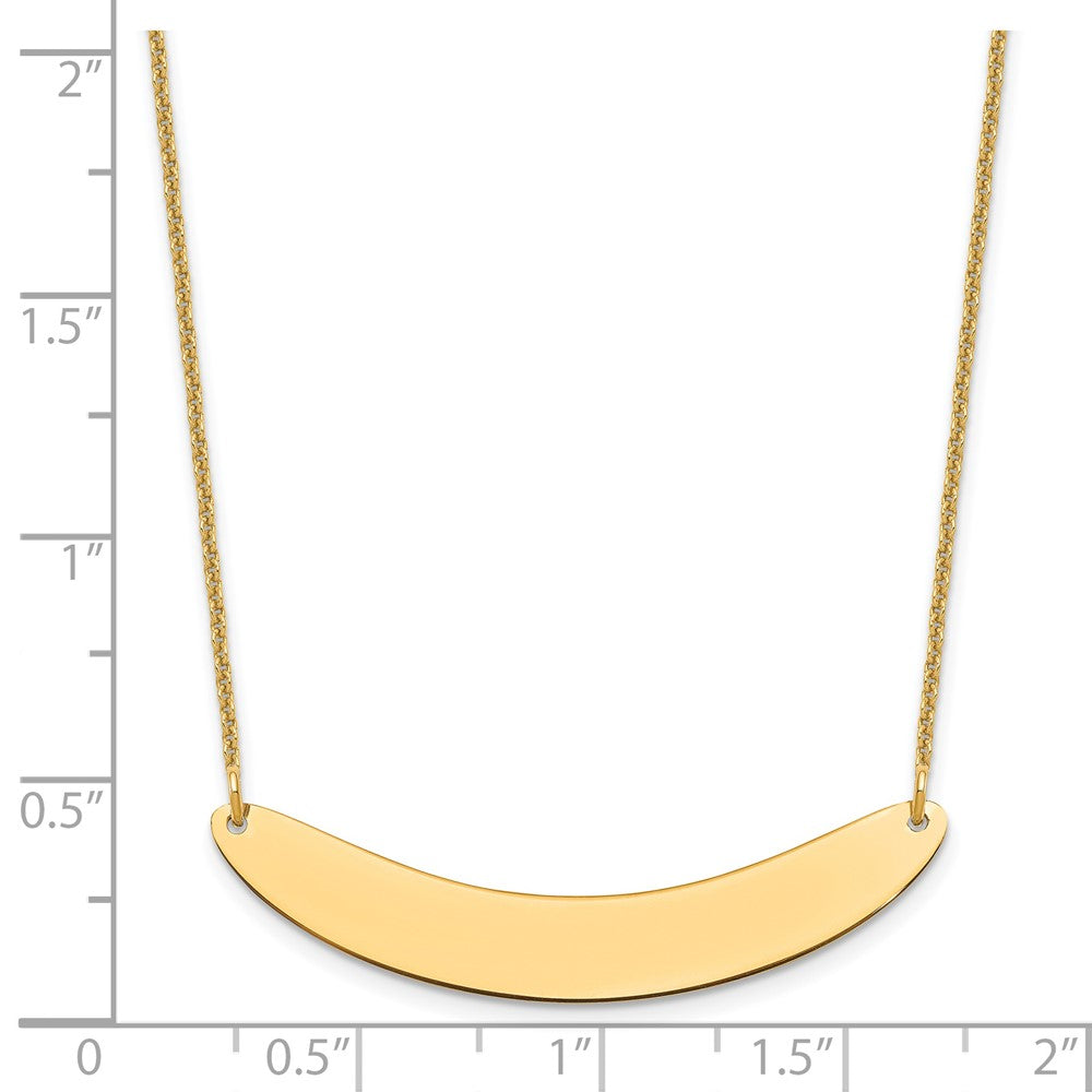 14K Gelbgold Mittel Gebogen Rohling Stab Halskette