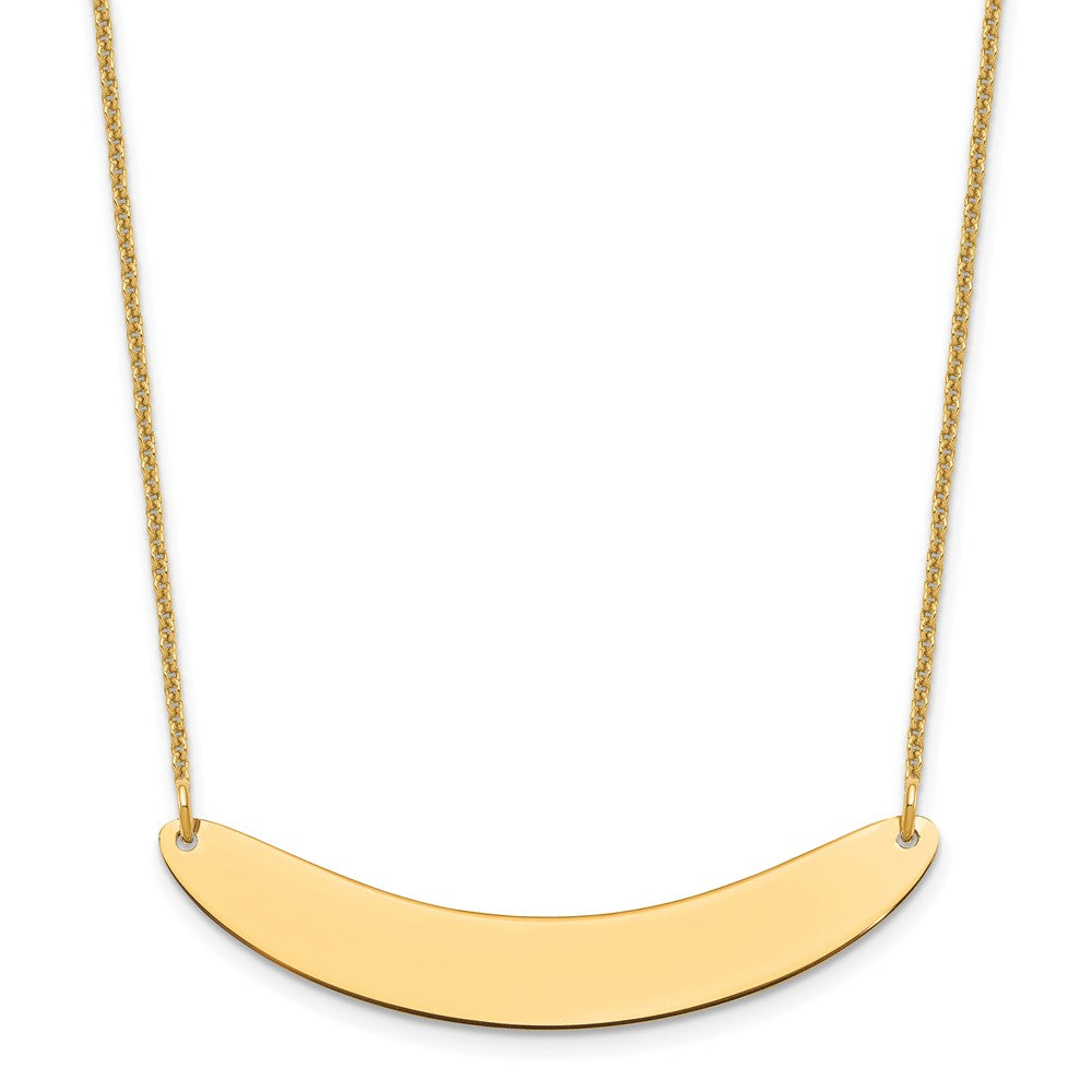 14K Gelbgold Mittel Gebogen Rohling Stab Halskette