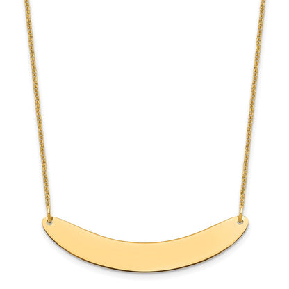 14K Gelbgold Mittel Gebogen Rohling Stab Halskette