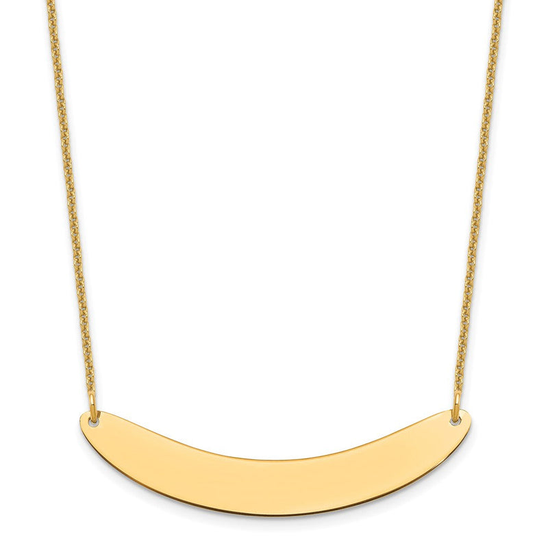 14K Gelbgold Mittel Gebogen Rohling Stab Halskette