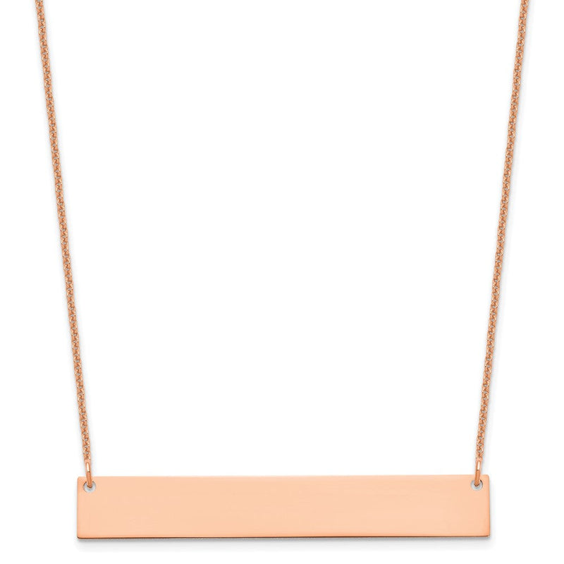 14K Roségold Groß Rohling Stab Halskette