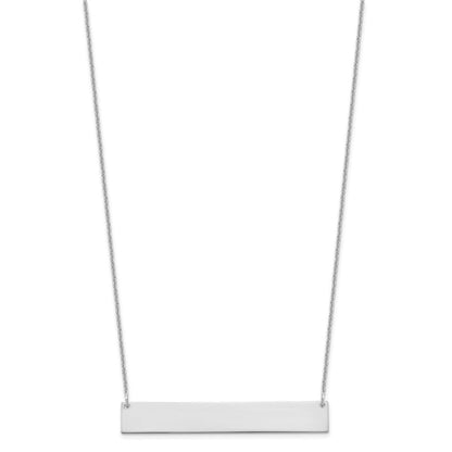 14K Weißgold Groß Rohling Stab Halskette