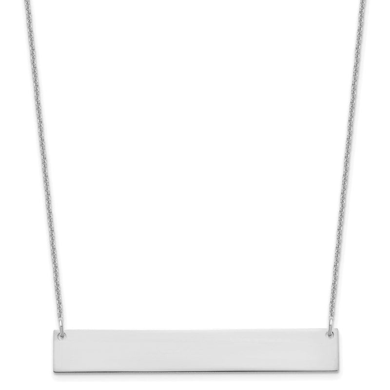 14K Weißgold Groß Rohling Stab Halskette
