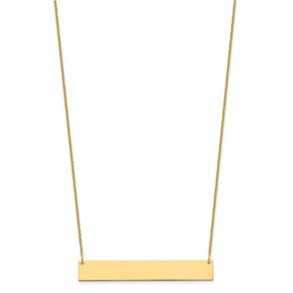 14K Gelbgold Groß Rohling Stab Halskette