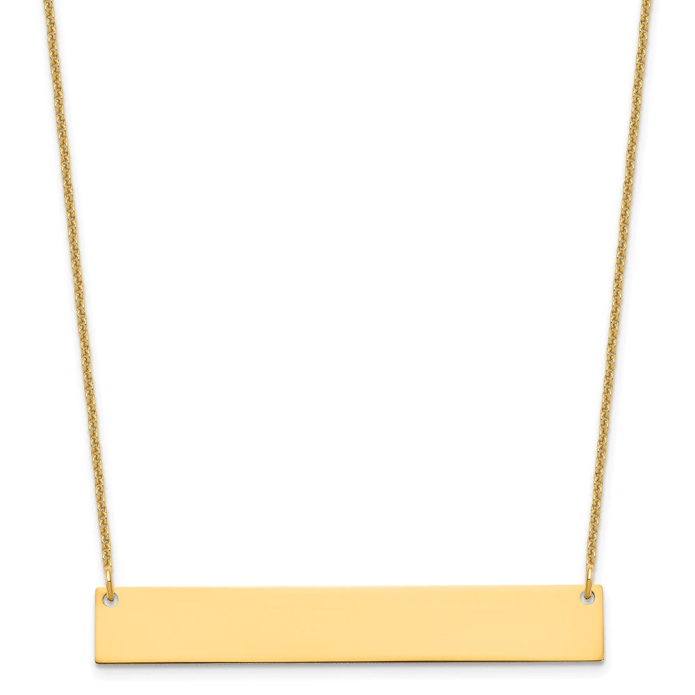 14K Gelbgold Groß Rohling Stab Halskette