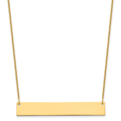14K Gelbgold Groß Rohling Stab Halskette