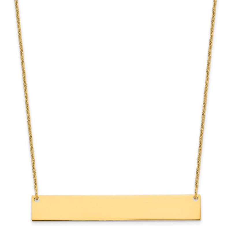 14K Gelbgold Groß Rohling Stab Halskette