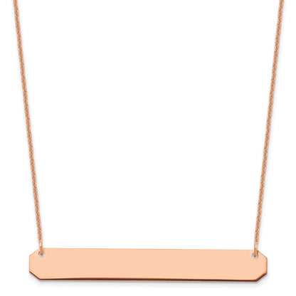 14K Roségold Groß Rohling Stab Halskette