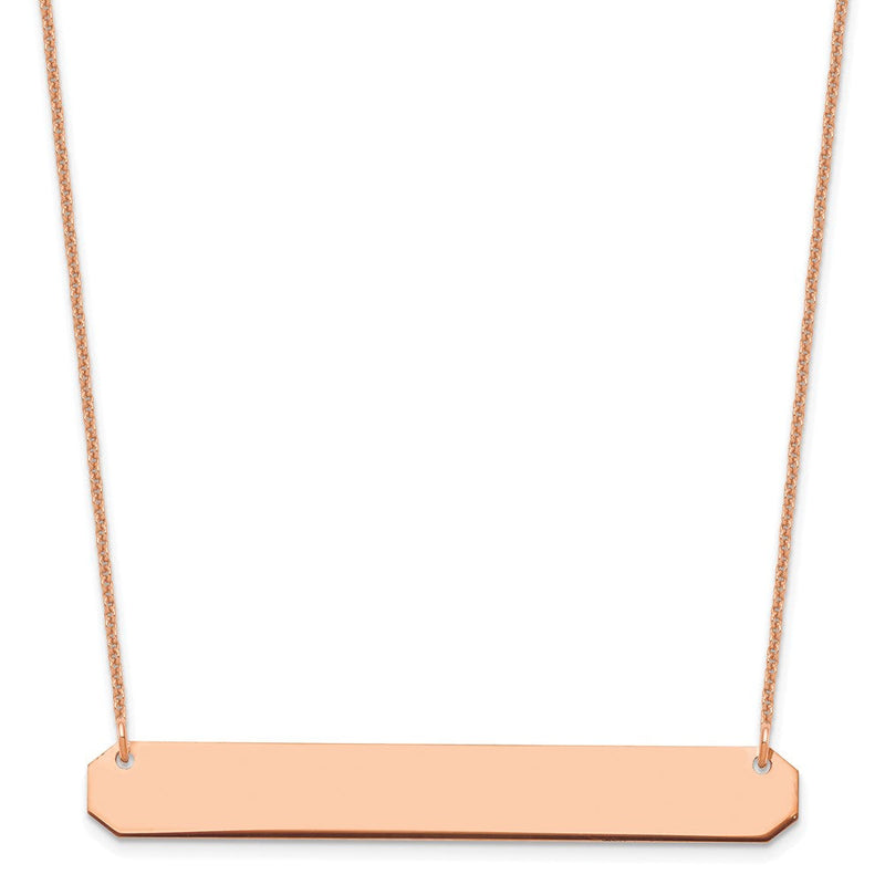 14K Roségold Groß Rohling Stab Halskette