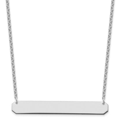 Sterlingsilber Silber/rhodiniert Groß Rohling Stab Halskette