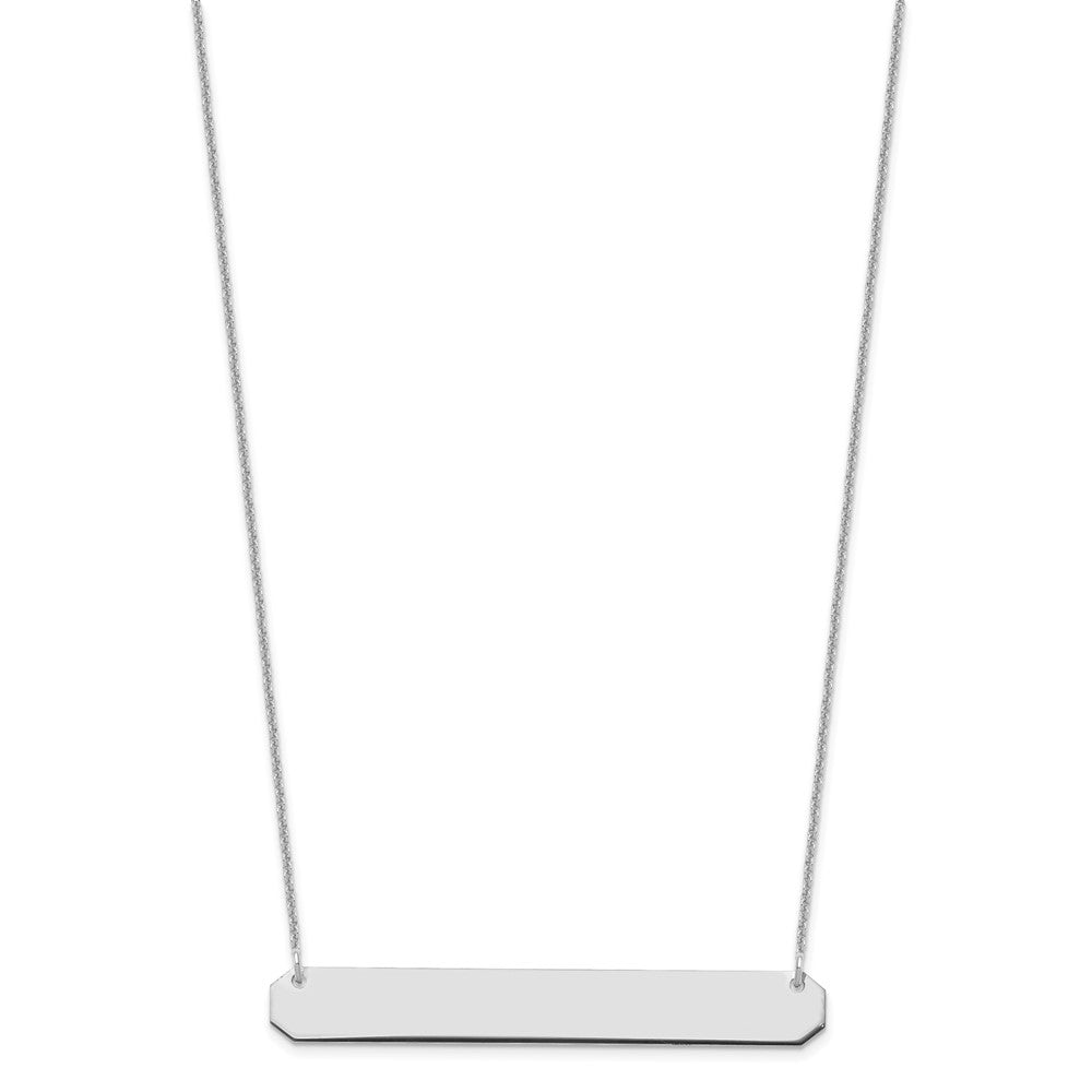 14K Weißgold Groß Rohling Stab Halskette