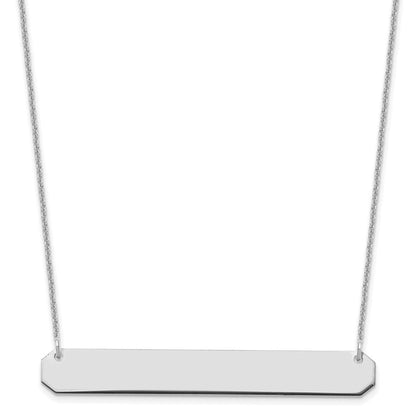 14K Weißgold Groß Rohling Stab Halskette