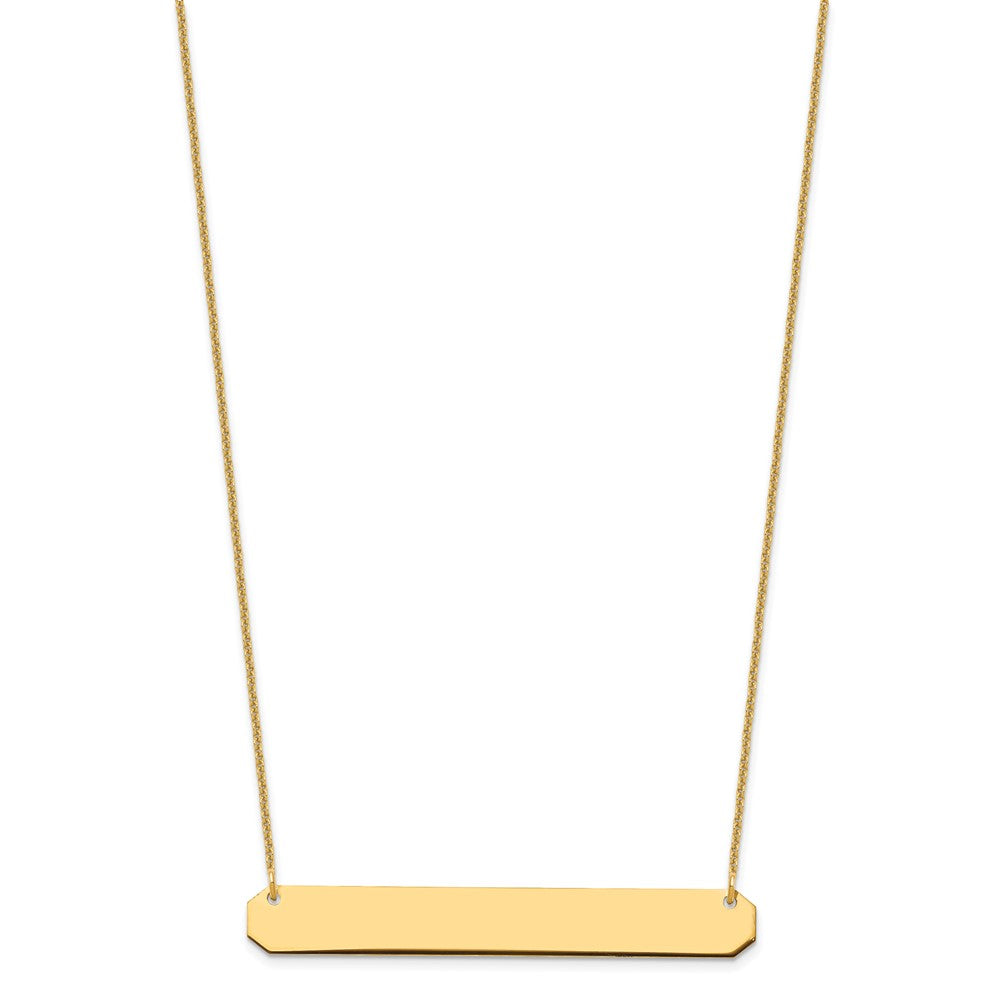 14K Gelbgold Groß Rohling Stab Halskette