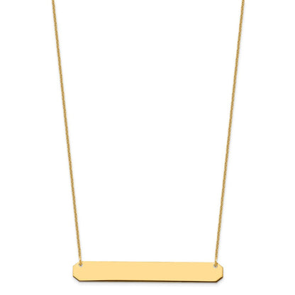 14K Gelbgold Groß Rohling Stab Halskette
