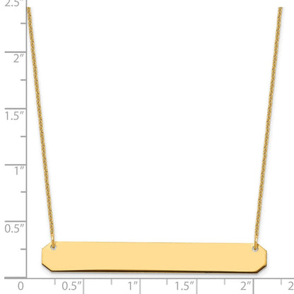 14K Gelbgold Groß Rohling Stab Halskette