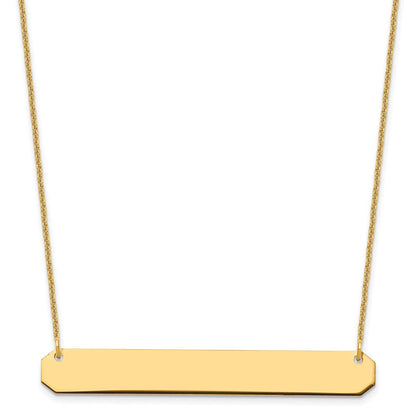 14K Gelbgold Groß Rohling Stab Halskette