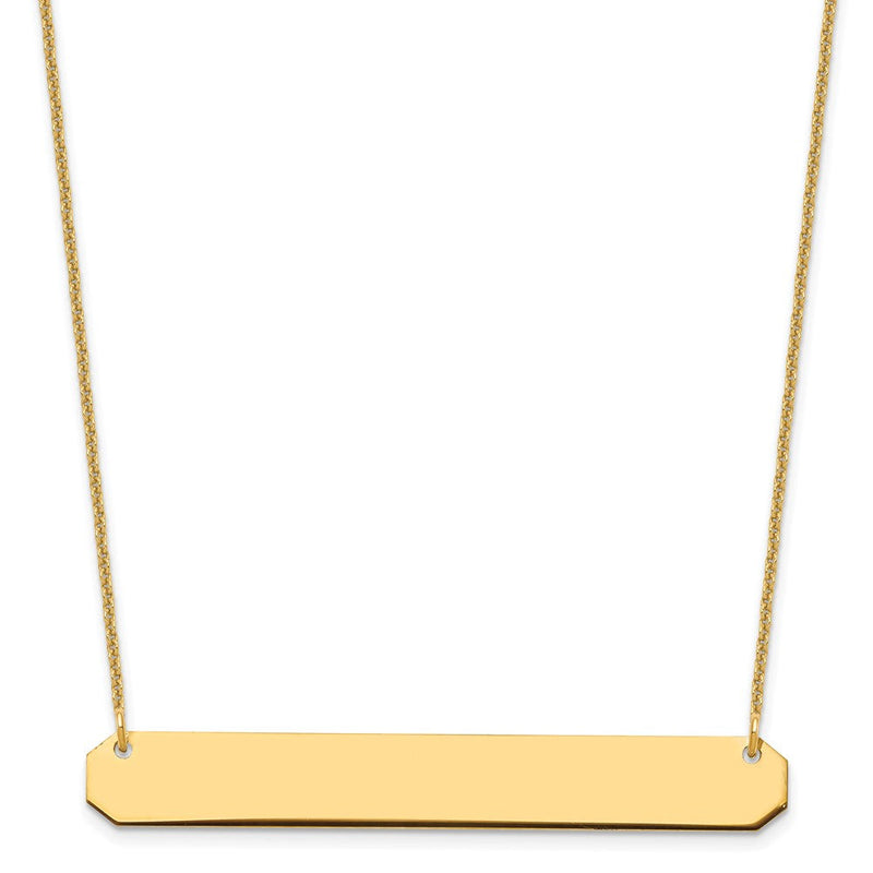 14K Gelbgold Groß Rohling Stab Halskette