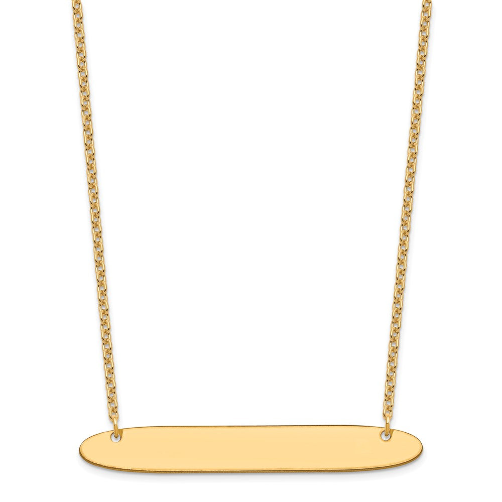 Vergoldet Sterlingsilber /gold Groß Oblong Rohling Stab Halskette