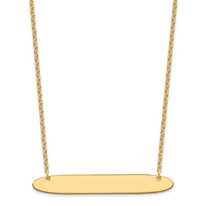 Vergoldet Sterlingsilber /gold Groß Oblong Rohling Stab Halskette