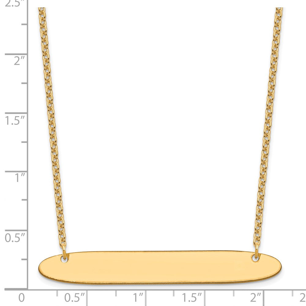 Vergoldet Sterlingsilber /gold Groß Oblong Rohling Stab Halskette