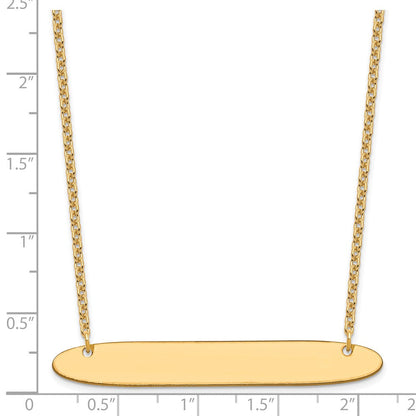 Vergoldet Sterlingsilber /gold Groß Oblong Rohling Stab Halskette