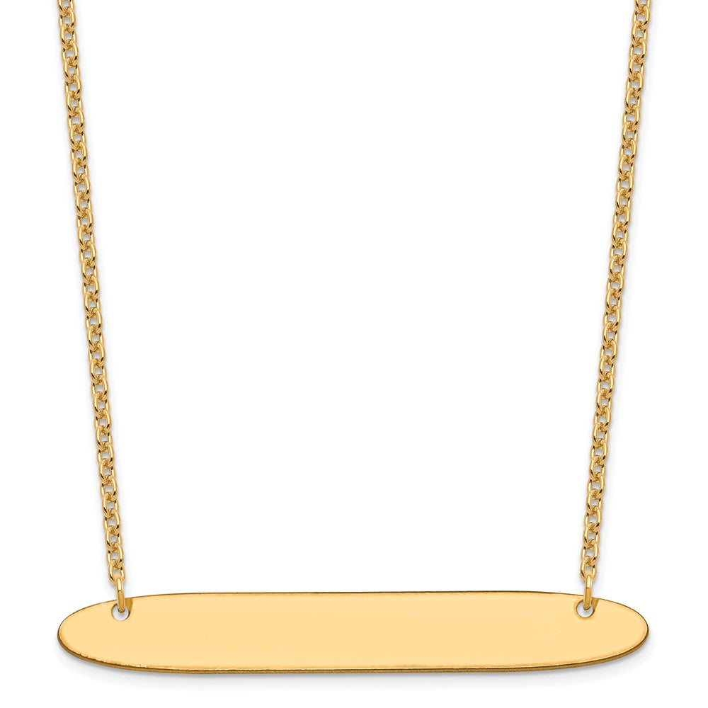 Vergoldet Sterlingsilber /gold Groß Oblong Rohling Stab Halskette