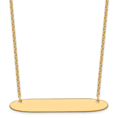 Vergoldet Sterlingsilber /gold Groß Oblong Rohling Stab Halskette
