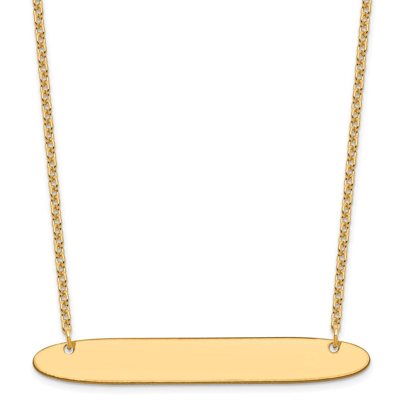 Vergoldet Sterlingsilber /gold Groß Oblong Rohling Stab Halskette