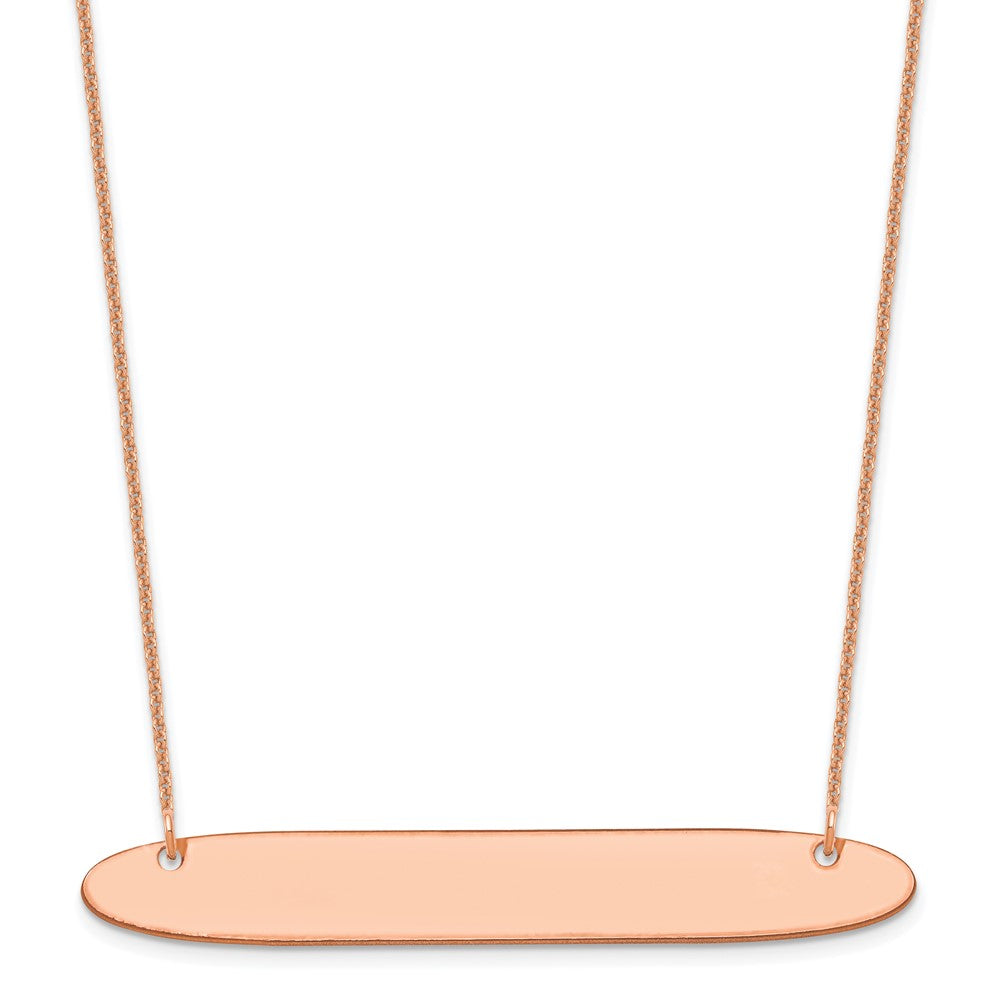 14K Roségold Groß Oblong Rohling Stab Halskette