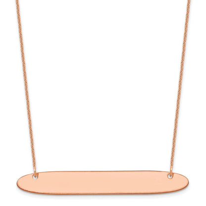 14K Roségold Groß Oblong Rohling Stab Halskette