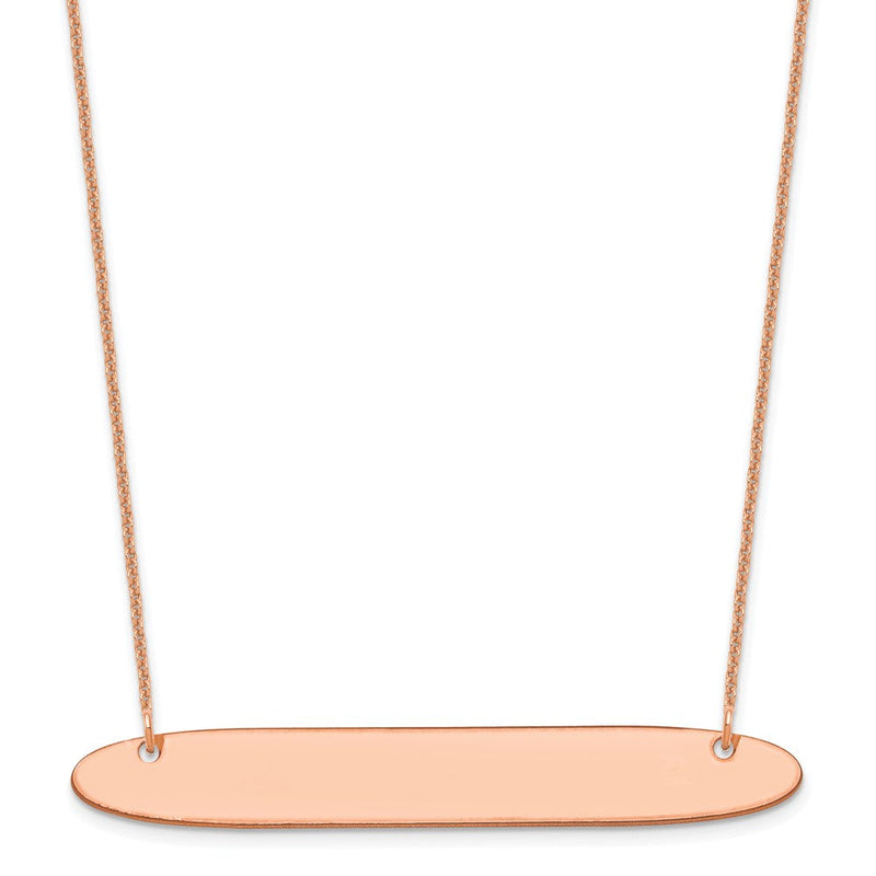 14K Roségold Groß Oblong Rohling Stab Halskette