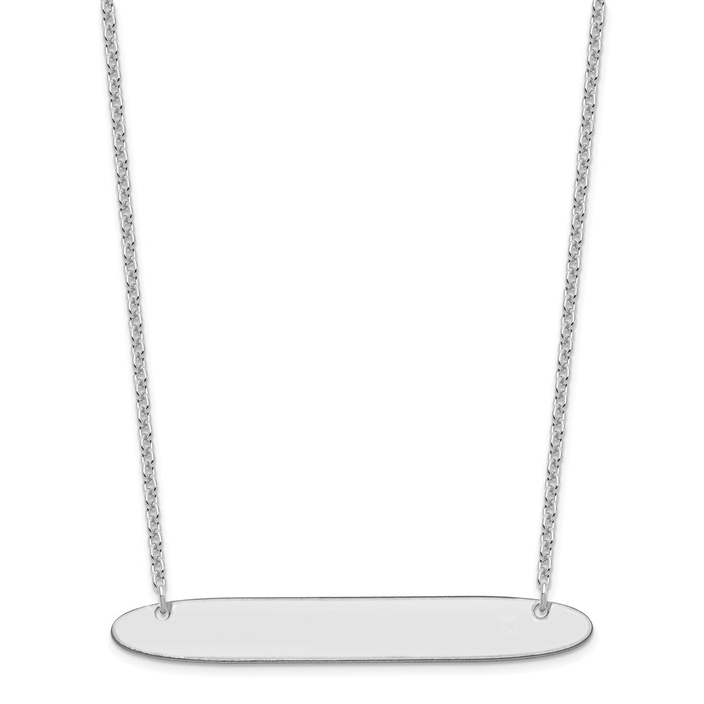 Sterlingsilber Silber/rhodiniert Groß Oblong Rohling Stab Halskette