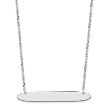 Sterlingsilber Silber/rhodiniert Groß Oblong Rohling Stab Halskette