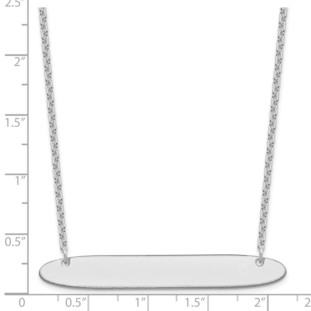 Sterlingsilber Silber/rhodiniert Groß Oblong Rohling Stab Halskette