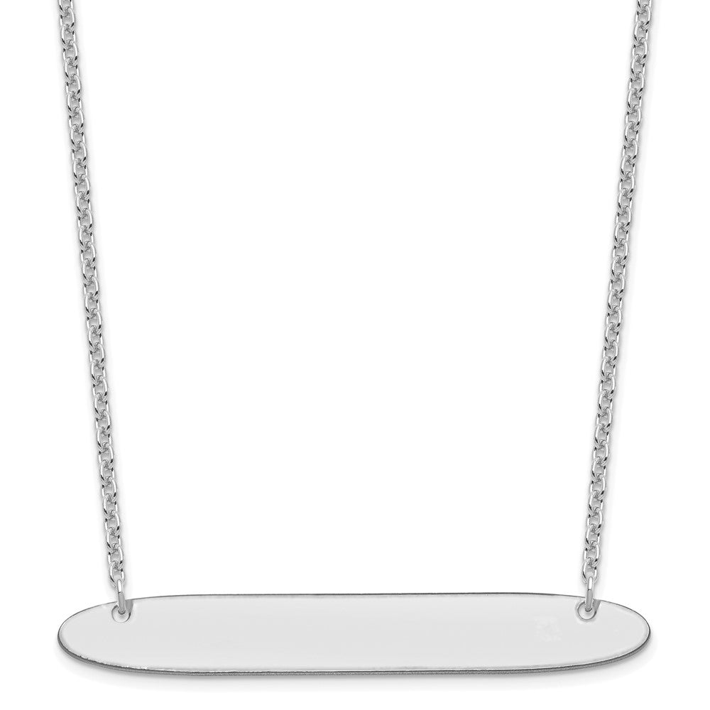 Sterlingsilber Silber/rhodiniert Groß Oblong Rohling Stab Halskette