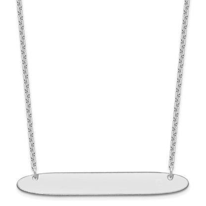 Sterlingsilber Silber/rhodiniert Groß Oblong Rohling Stab Halskette