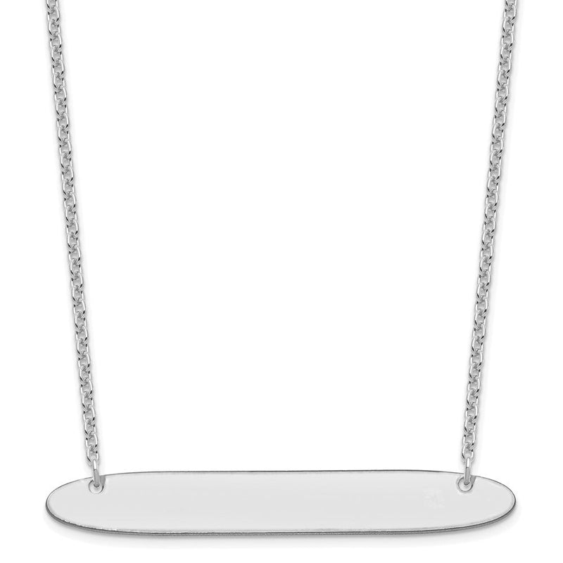 Sterlingsilber Silber/rhodiniert Groß Oblong Rohling Stab Halskette
