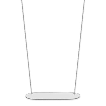 14K Weißgold Groß Oblong Rohling Stab Halskette