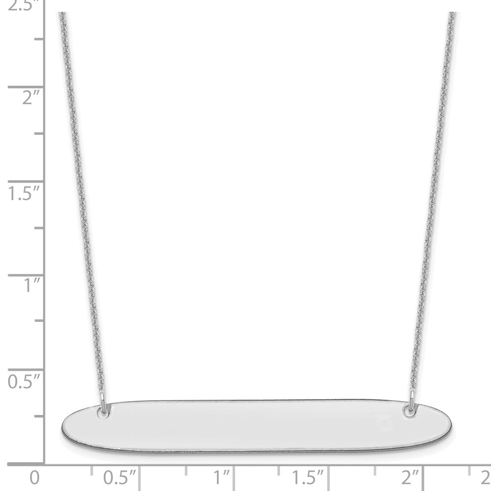 14K Weißgold Groß Oblong Rohling Stab Halskette