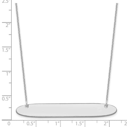 14K Weißgold Groß Oblong Rohling Stab Halskette