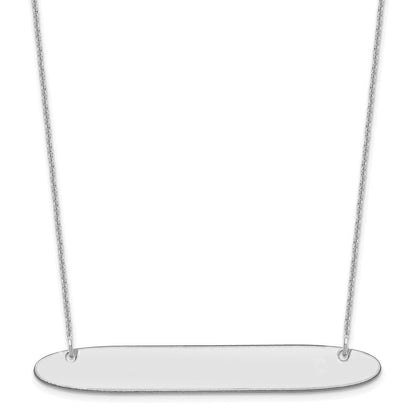 14K Weißgold Groß Oblong Rohling Stab Halskette